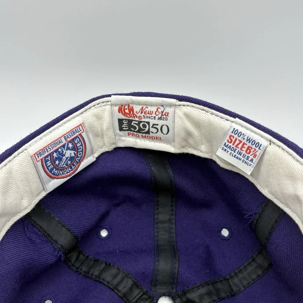 Vintage Port City Roosters Minor League Baseball New Era Fitted 6 7/8 Hat Wool